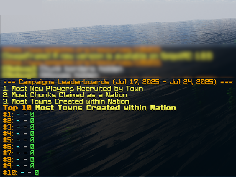 MinecraftEarth monthly campaigns showing recruitment and nation building rewards