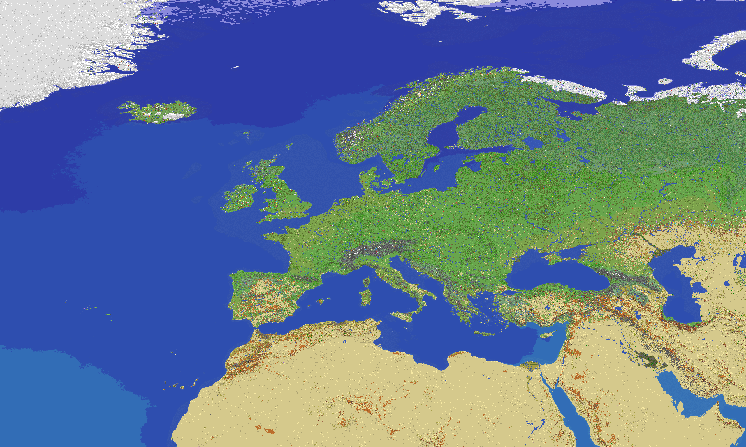 MinecraftEarth 1:200 scale realistic Earth map with authentic terrain and biomes
